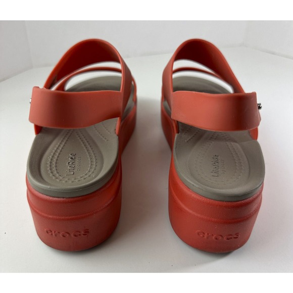 Crocs Brooklyn Low Wedge Platform Sandals Spicy Orange Women's Shoe Size 8 - Picture 6 of 11